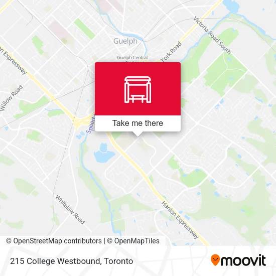 215 College Westbound map