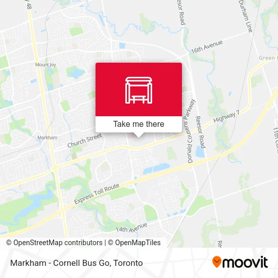 Markham - Cornell Bus Go map