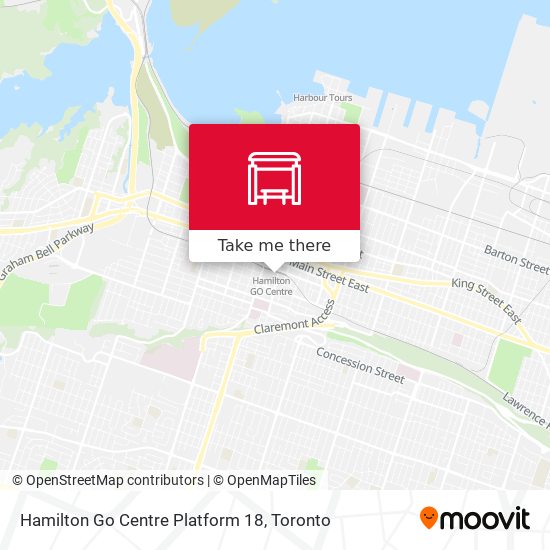 Hamilton Go Centre Platform 18 map