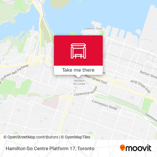 Hamilton Go Centre Platform 17 map