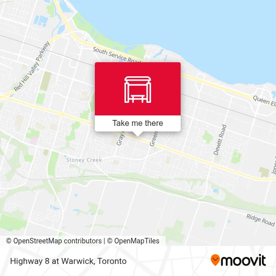 Highway 8 at Warwick map