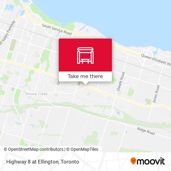 Highway 8 at Ellington map
