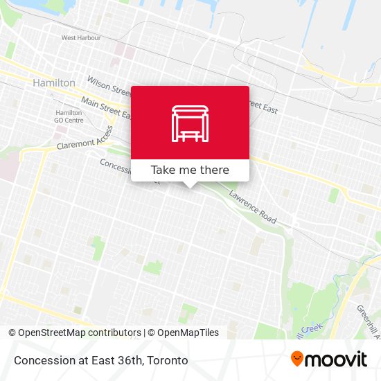 Concession at East 36th map