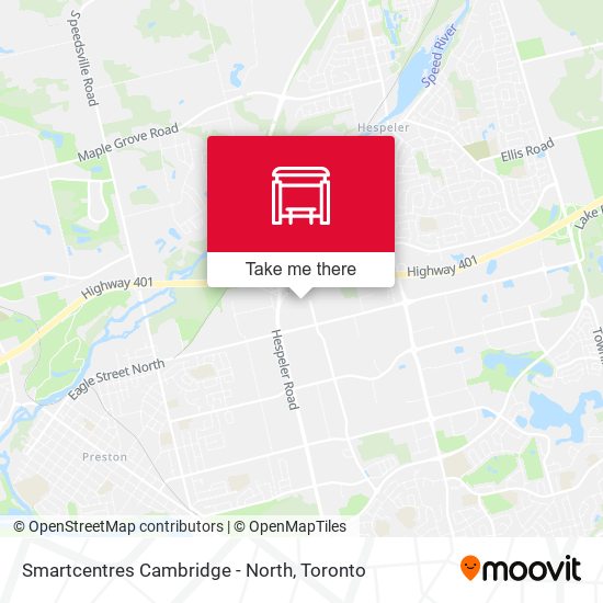Smartcentres Cambridge - North map
