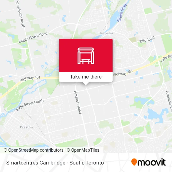 Smartcentres Cambridge - South map