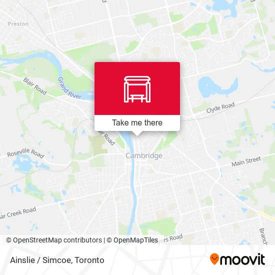 Ainslie / Simcoe map