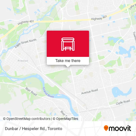 Dunbar / Hespeler Rd. map