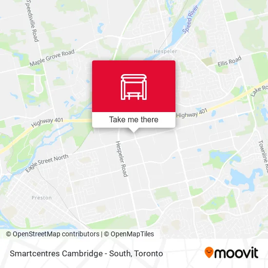 Smartcentres Cambridge - South map