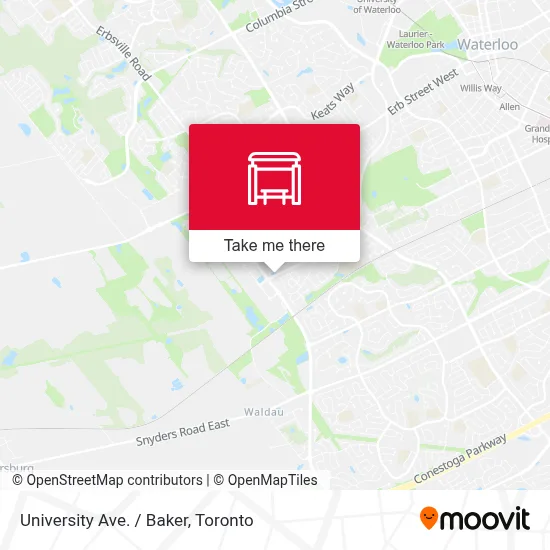 University Ave. / Baker map