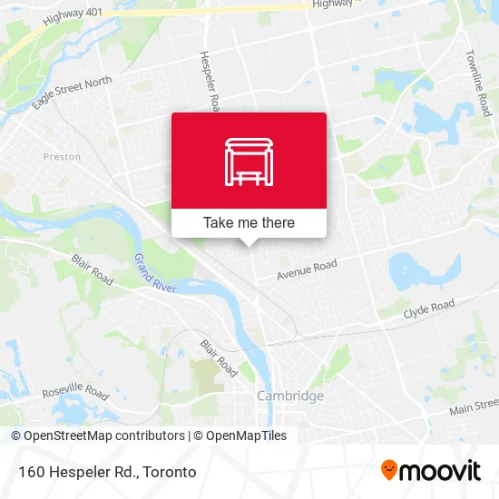 160 Hespeler Rd. map