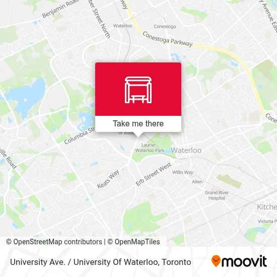 University Ave. / University Of Waterloo map