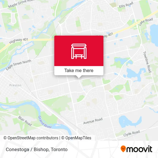 Conestoga / Bishop map