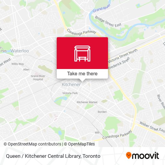 Queen / Kitchener Central Library map