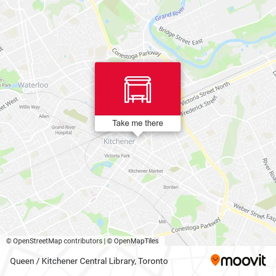 Queen / Kitchener Central Library map