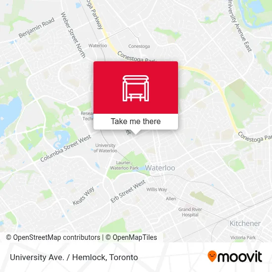 University Ave. / Hemlock map