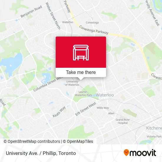 University Ave. / Phillip map