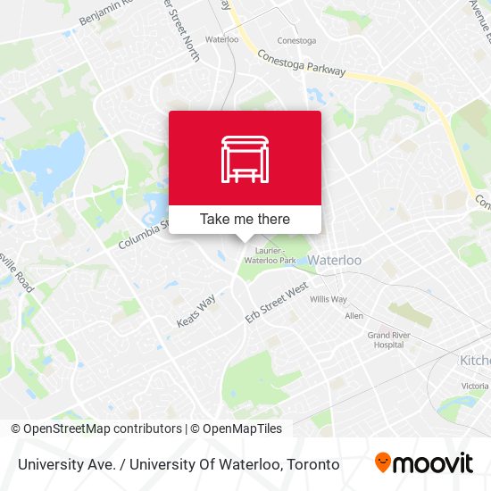 University Ave. / University Of Waterloo map