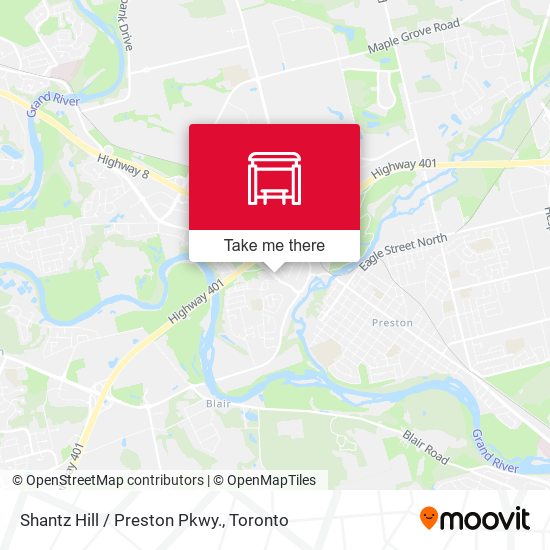 Shantz Hill / Preston Pkwy. map