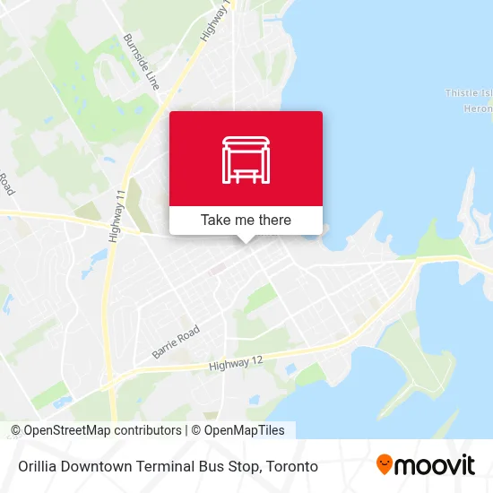 Orillia Downtown Terminal Bus Stop map