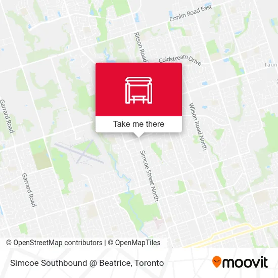 Simcoe Southbound @ Beatrice map