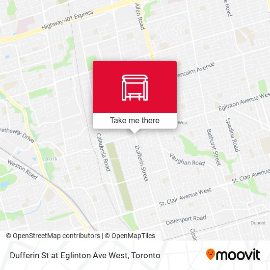 Dufferin St at Eglinton Ave West map
