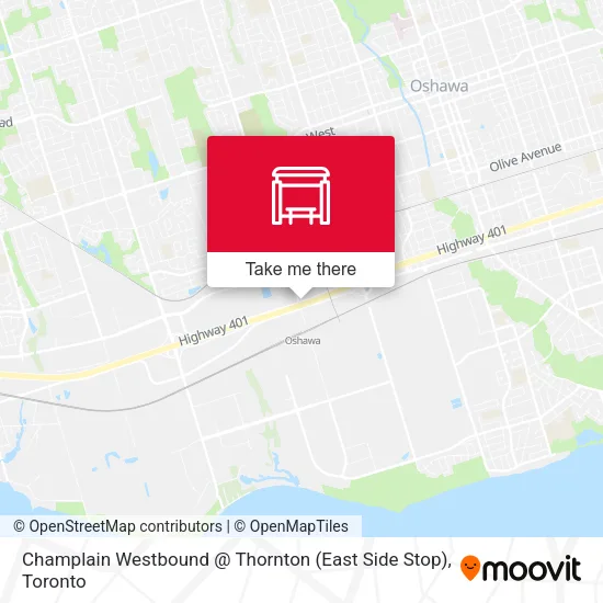 Champlain Westbound @ Thornton (East Side Stop) map