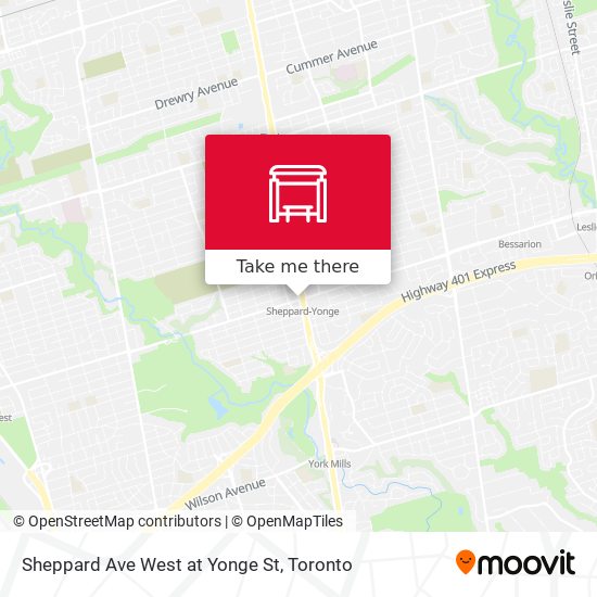 Sheppard Ave West at Yonge St map