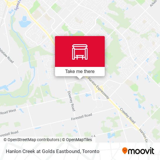 Hanlon Creek at Golds Eastbound map