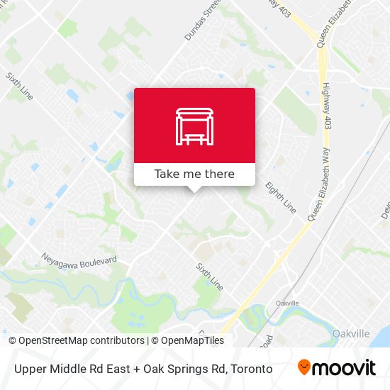 Upper Middle Rd East + Oak Springs Rd map