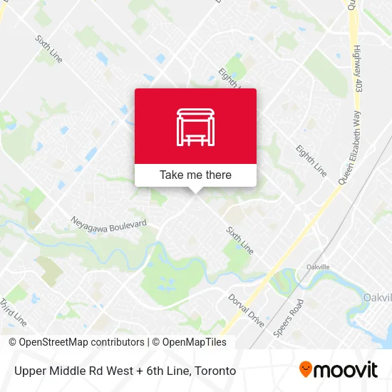 Upper Middle Rd West + 6th Line map
