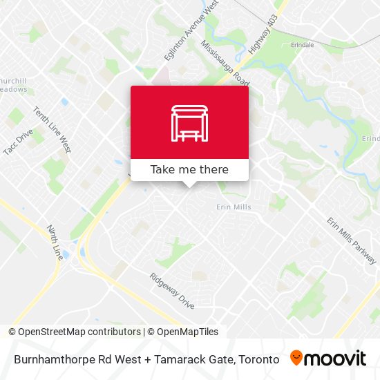 Burnhamthorpe Rd West + Tamarack Gate map