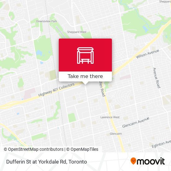 Dufferin St at Yorkdale Rd map