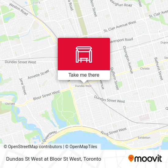 Dundas St West at Bloor St West map