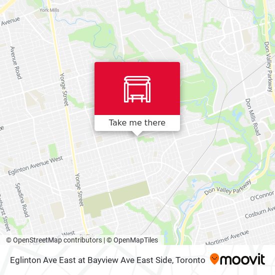 Eglinton Ave East at Bayview Ave East Side map