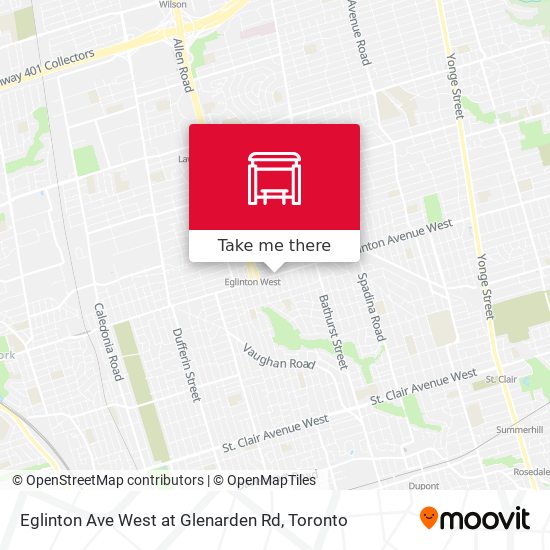 Eglinton Ave West at Glenarden Rd map