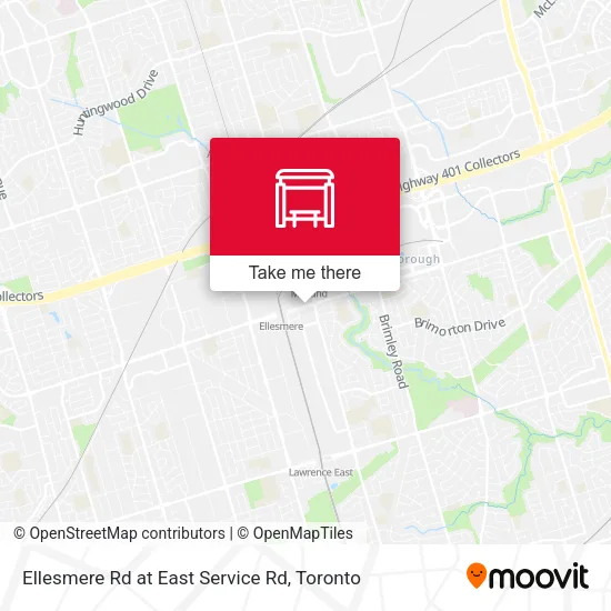 Ellesmere Rd at East Service Rd map