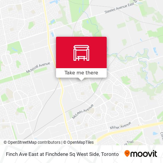Finch Ave East at Finchdene Sq West Side map