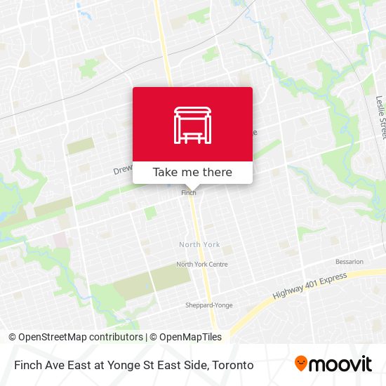Finch Ave East at Yonge St East Side map