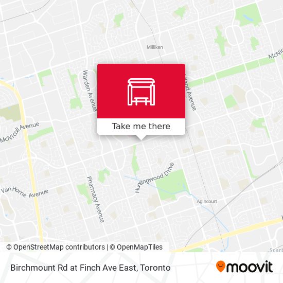 Birchmount Rd at Finch Ave East map