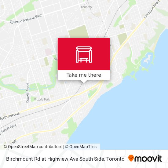 Birchmount Rd at Highview Ave South Side map