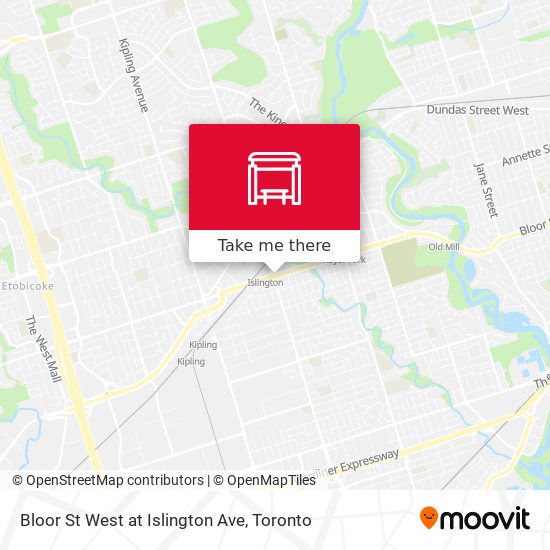 Bloor St West at Islington Ave map
