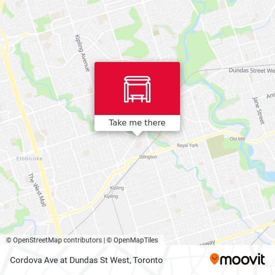 Cordova Ave at Dundas St West map