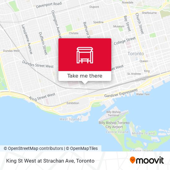 King St West at Strachan Ave map