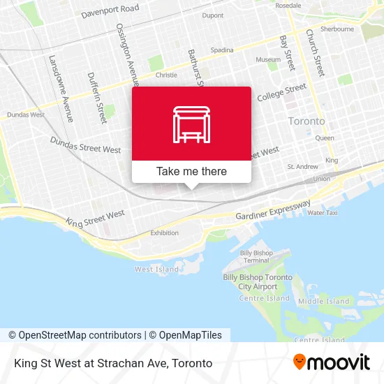 King St West at Strachan Ave map