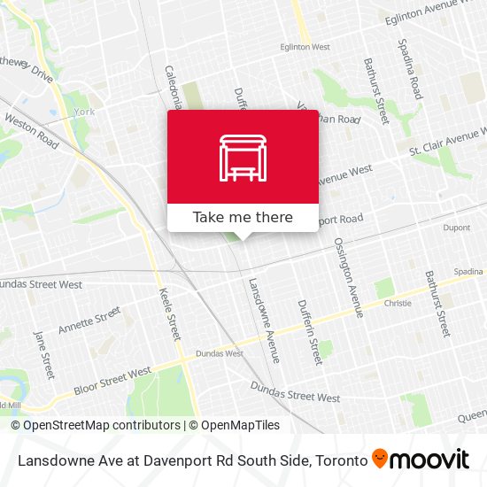 Lansdowne Ave at Davenport Rd South Side map