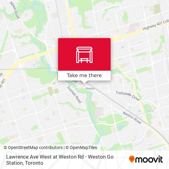 Lawrence Ave West at Weston Rd - Weston Go Station map