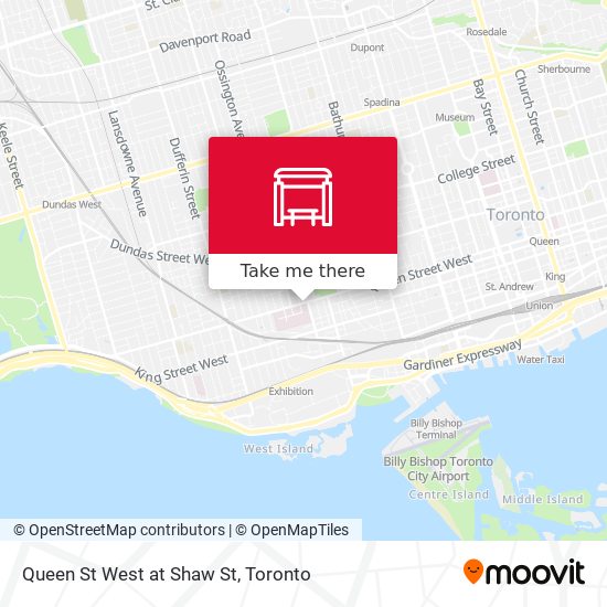 Queen St West at Shaw St map