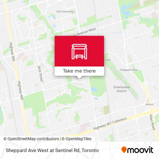 Sheppard Ave West at Sentinel Rd map