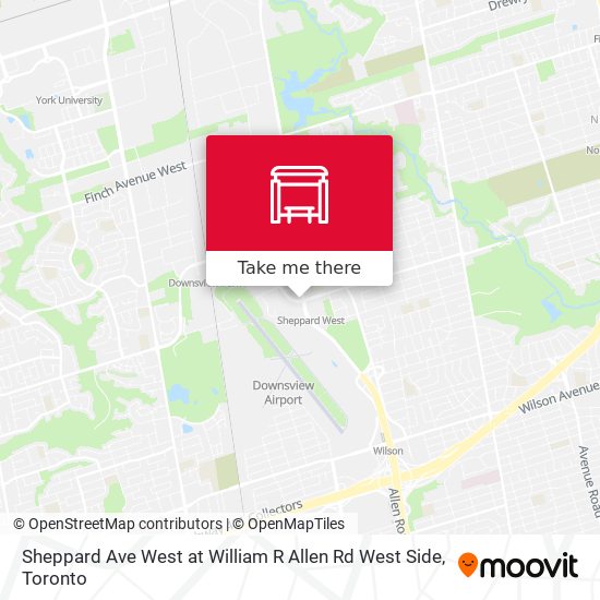 Sheppard Ave West at William R Allen Rd West Side map