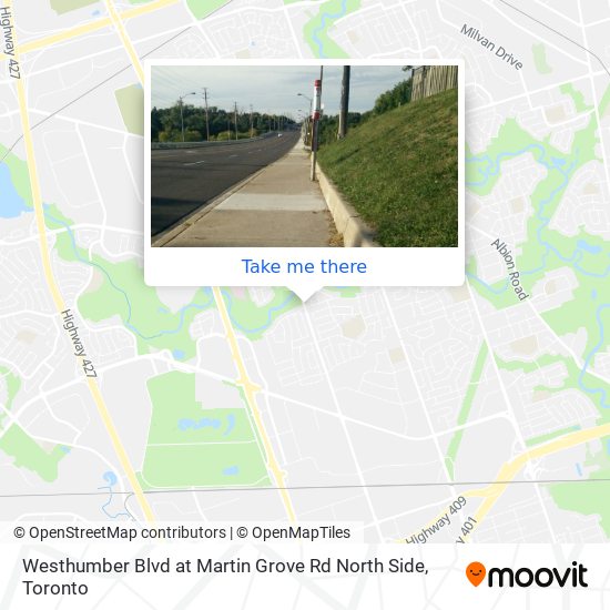 Westhumber Blvd at Martin Grove Rd North Side map